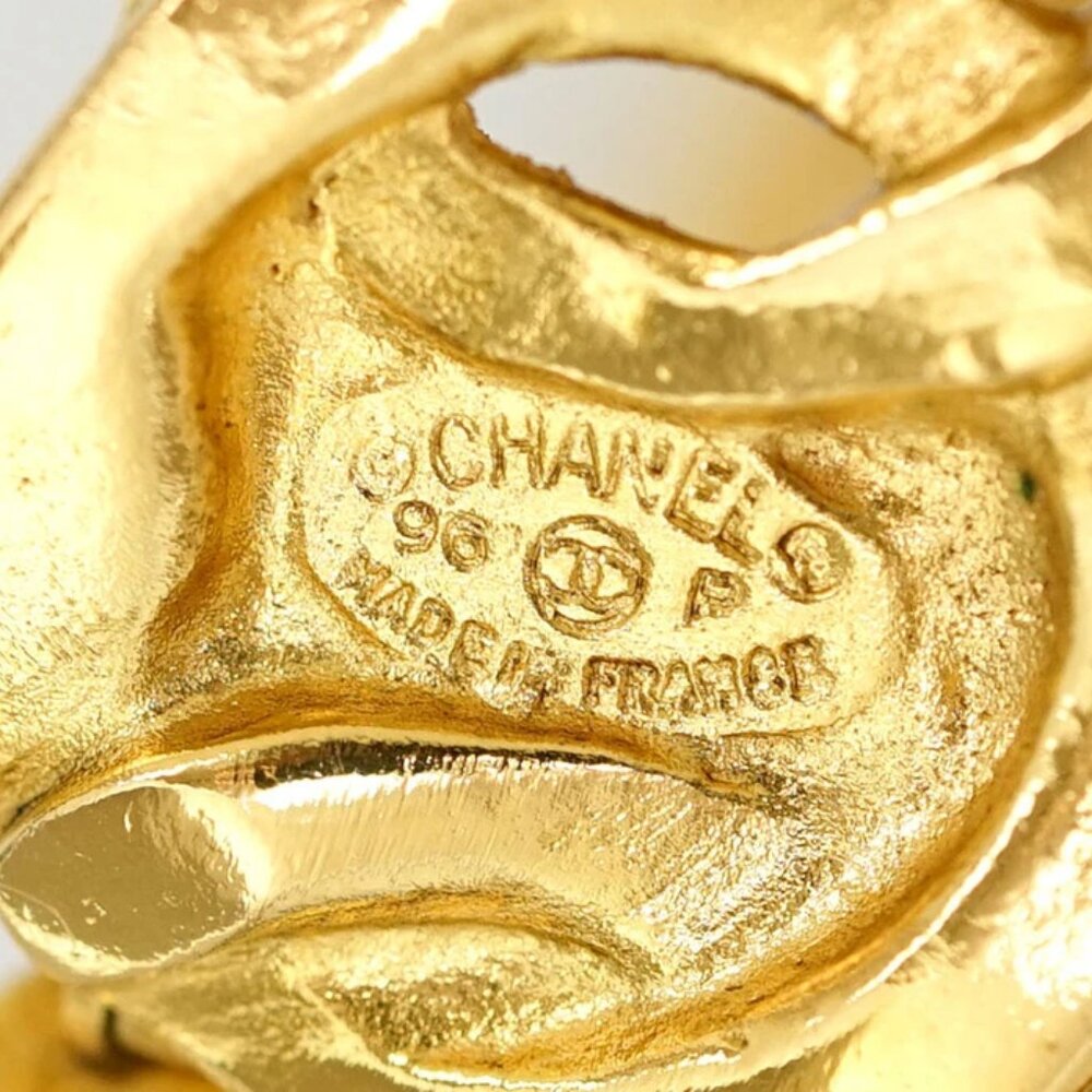 CHANEL CC Logo Cuff Bangle Bracelet 7" Gold Tone 96P Auth w/Box #785-237 - Picture 6 of 8